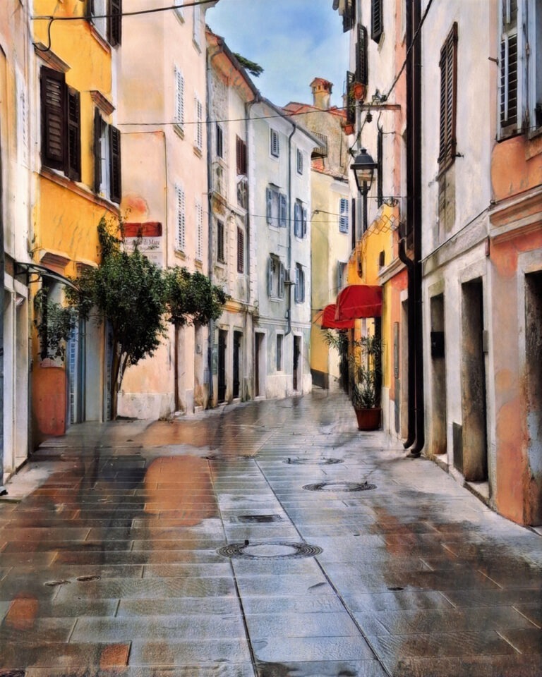 piękna uliczka miasta nad Adriatykiem