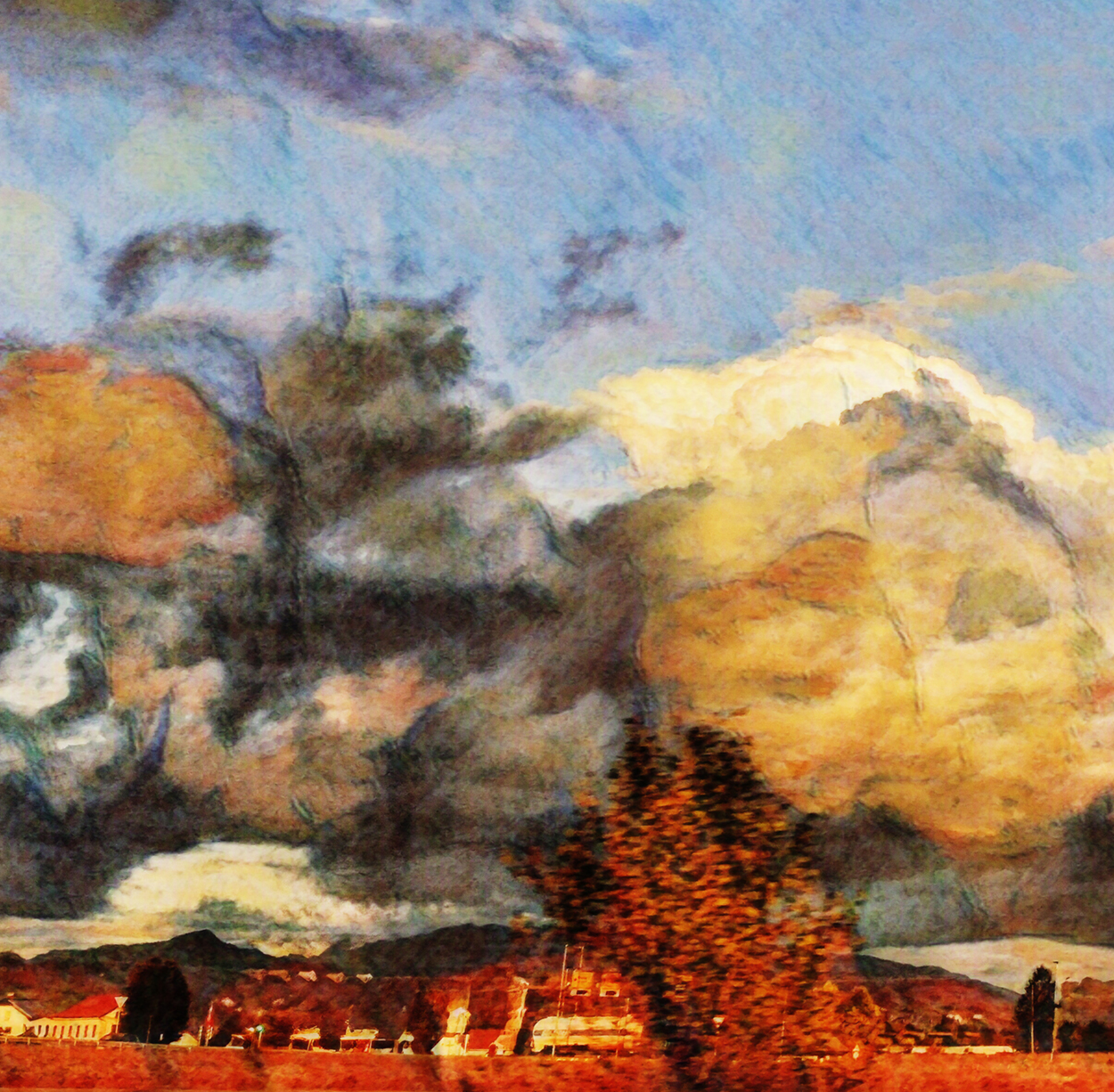 Plik krajobraz z chmurami fragment