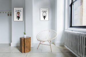 dekoracja wnętrz plik na plakat ze skuterem