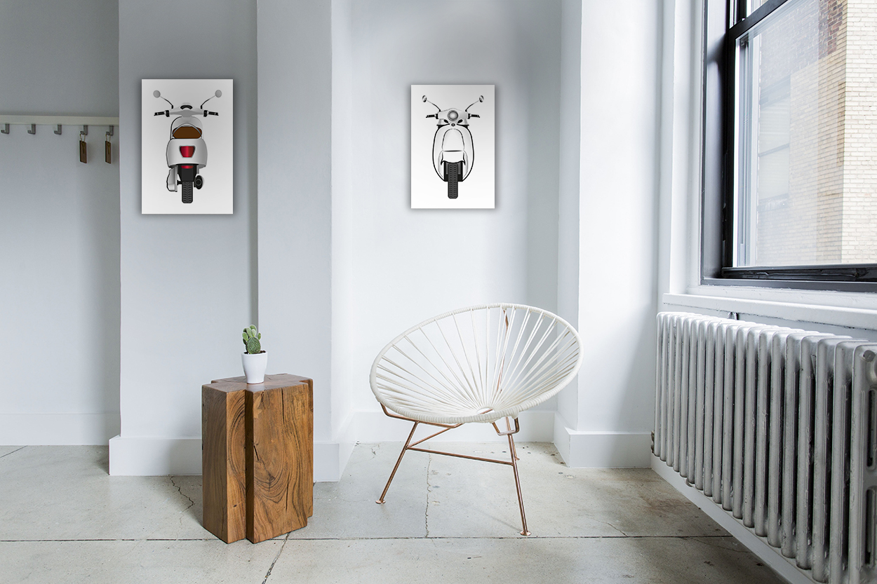 dekoracja wnętrz plik na plakat ze skuterem