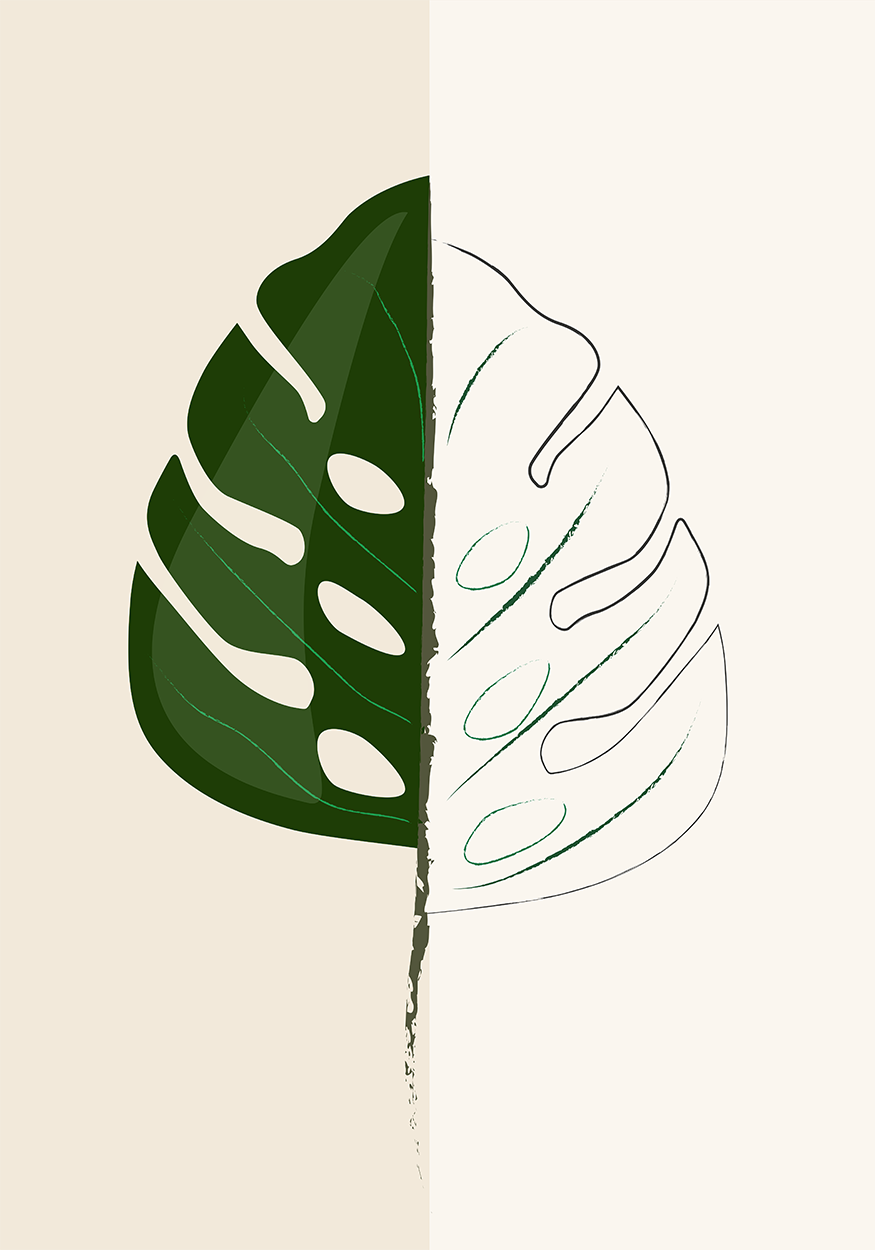 Plik z motywem roślinnym – grafika egzotycznego liścia