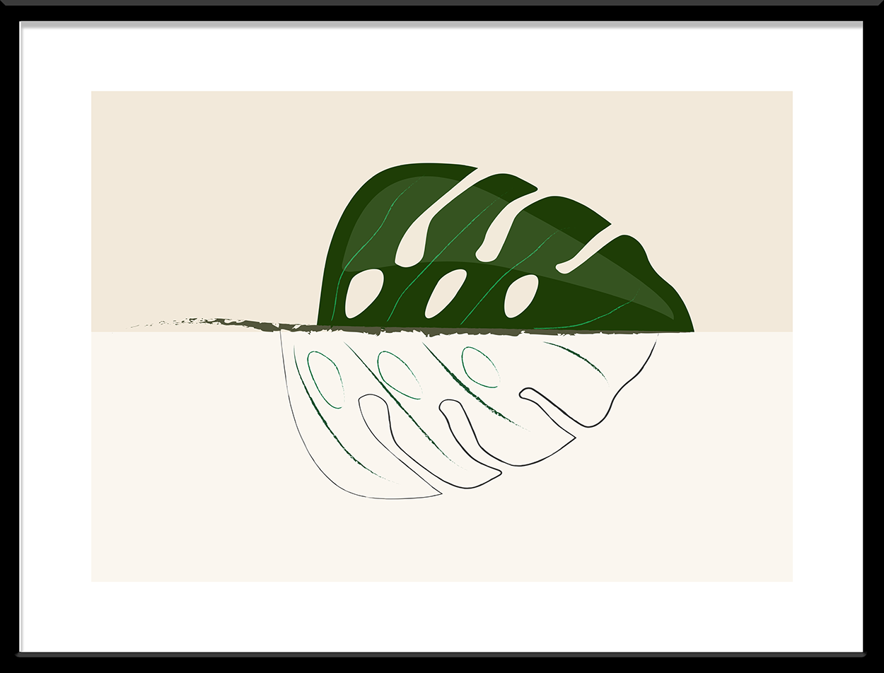 Plik z motywem roślinnym – grafika egzotycznego liścia