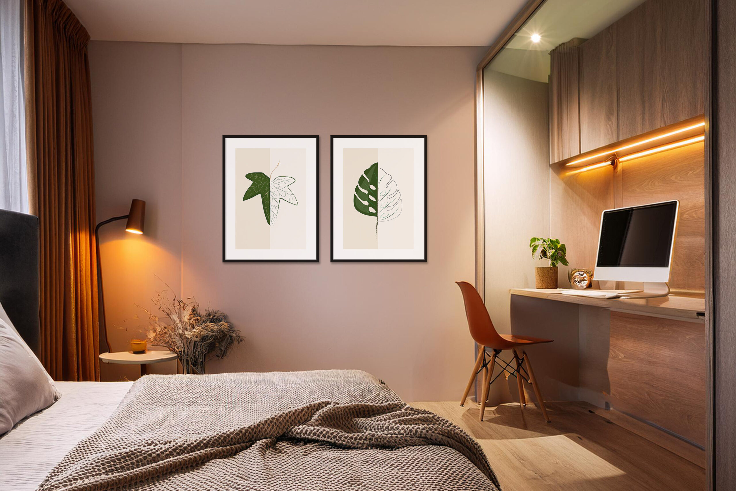 Plik z motywem roślinnym – grafika egzotycznego liścia 70x100 cm - obrazek 5