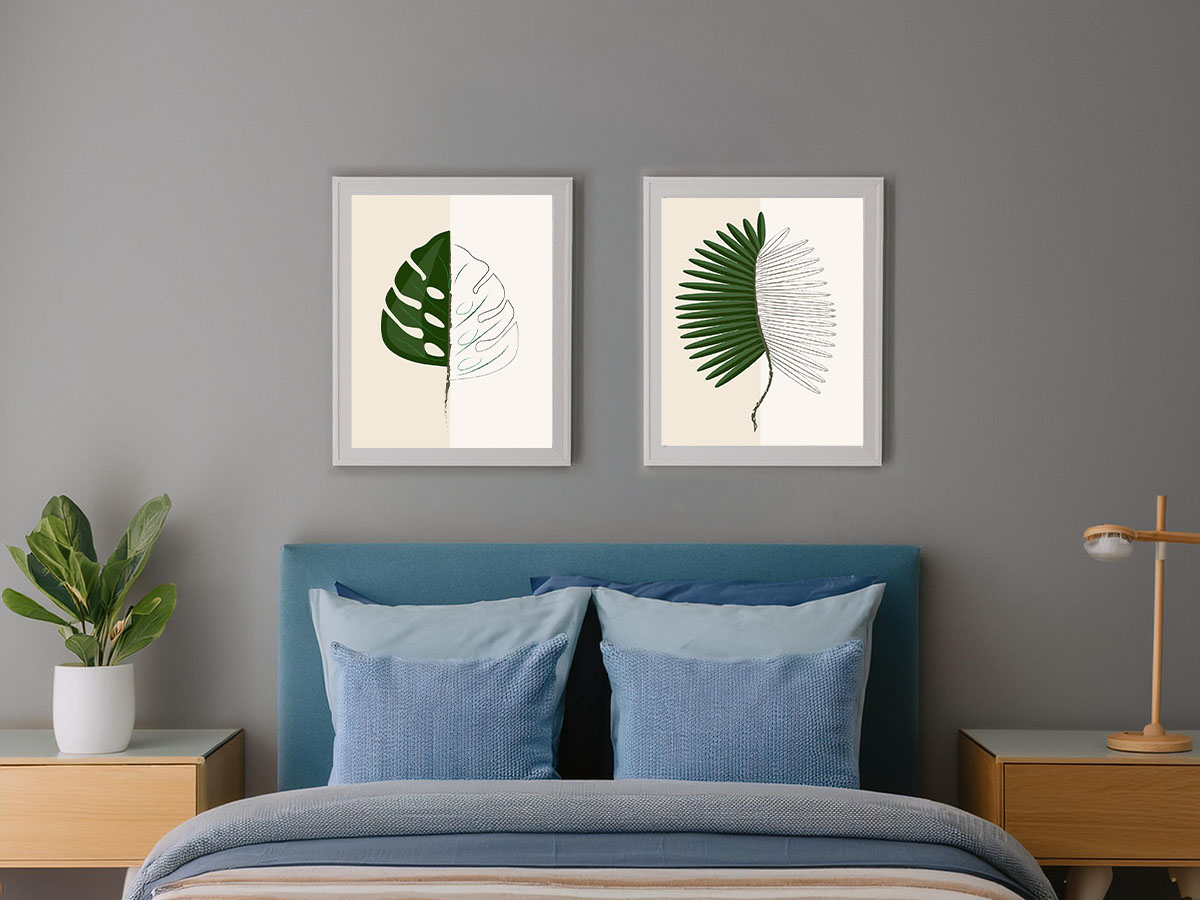 Liść egzotyczny plik do pobrania - wizualizacja sypialnia