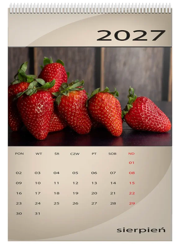 Kalendarz 2027 wielostronicowy A3 strona maja